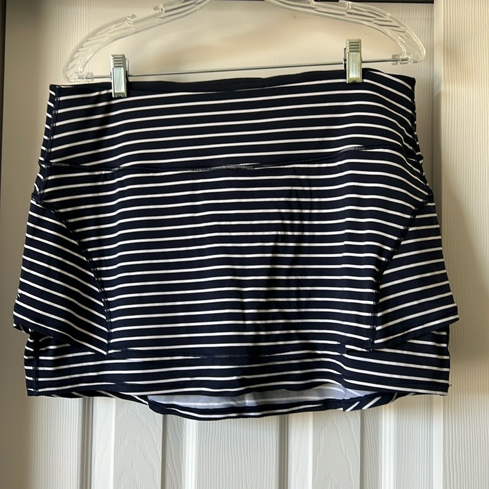 Athleta Blue and White Skort with Stretchy Fabric